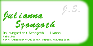 julianna szongoth business card